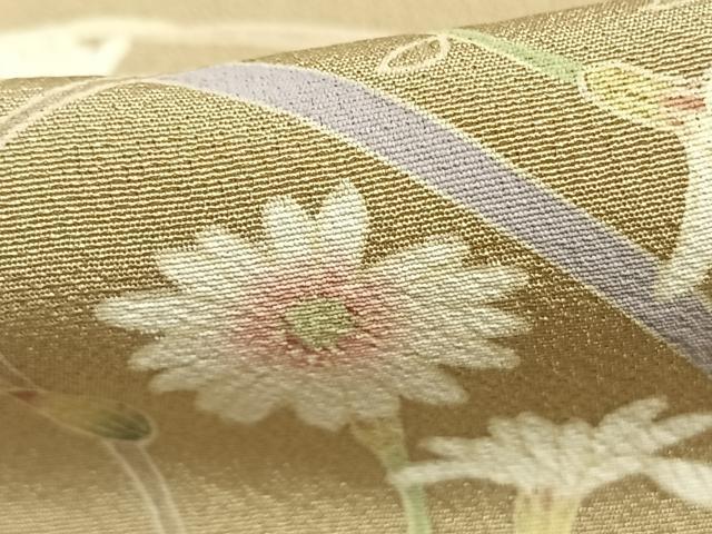 平和屋着物▽訪問着 単衣 友禅 作家物 草花文 正絹 逸品 未使用 AABC0380fy
