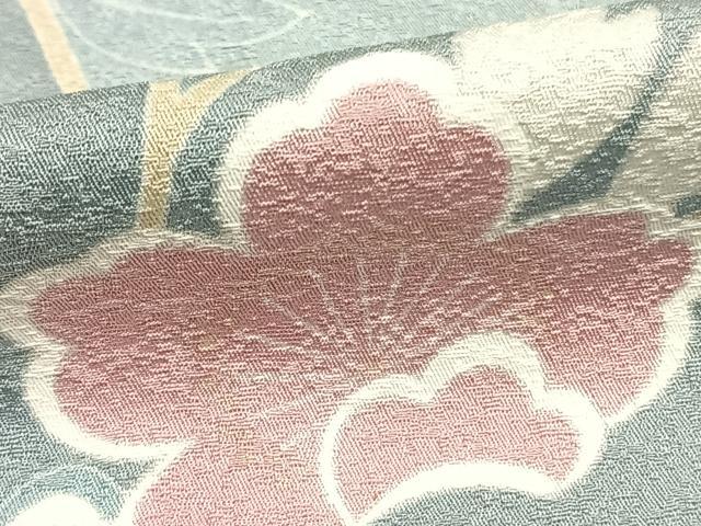 平和屋着物▽上質な小紋 単衣 草花文 正絹 逸品 AABC0383fy