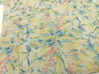 平和屋着物▽上質な小紋 単衣 手描き 草葉文 ロング丈 正絹 逸品 AABC0384fy