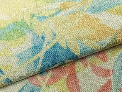 平和屋着物▽上質な小紋 単衣 手描き 草葉文 ロング丈 正絹 逸品 AABC0384fy