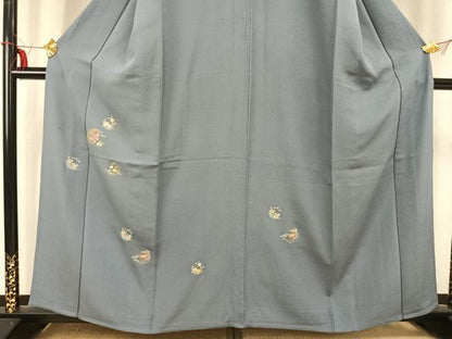 平和屋着物▽訪問着 単衣 総刺繍 草花文 金糸 正絹 逸品 AABC0388fy