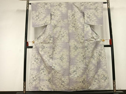 平和屋着物▽都喜ヱ門 本場大島紬 単衣 総絣 草花文 藤絹織物謹製 正絹 逸品 AABC0390fy