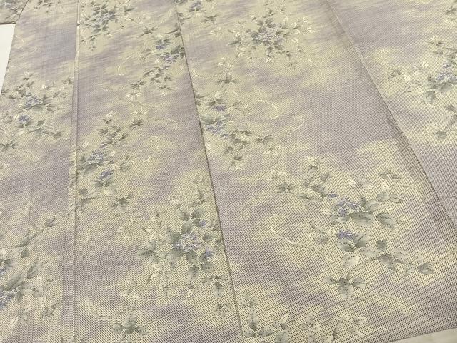 平和屋着物▽都喜ヱ門 本場大島紬 単衣 総絣 草花文 藤絹織物謹製 正絹 逸品 AABC0390fy