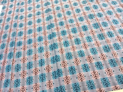 平和屋着物▽上質な紬 単衣 市松文様 正絹 逸品 AABC0393fy