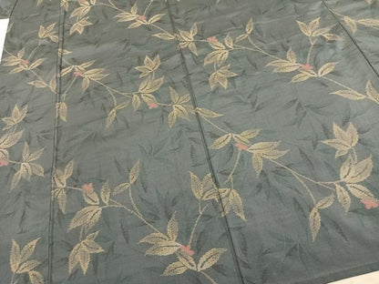 平和屋着物▽本場大島紬 単衣 枝花文 正絹 逸品 AABC0395fy