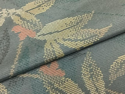 平和屋着物▽本場大島紬 単衣 枝花文 正絹 逸品 AABC0395fy