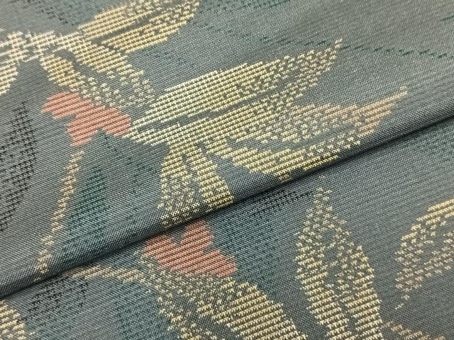 平和屋着物▽本場大島紬 単衣 枝花文 正絹 逸品 AABC0395fy