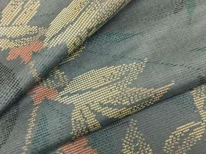 平和屋着物▽本場大島紬 単衣 枝花文 正絹 逸品 AABC0395fy