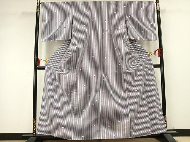 平和屋着物▽小紋 単衣 扇面文 洗える着物 AABC0399fy