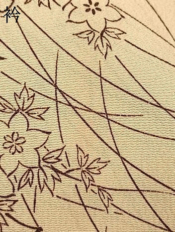 平和屋着物▽小紋　単衣　草花文　金彩　洗える着物　AABC0401fy
