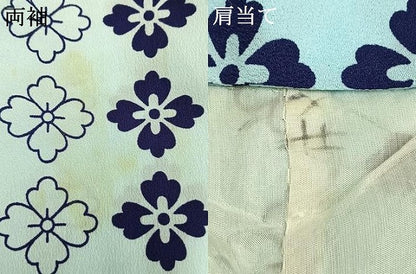 平和屋着物▽小紋 単衣 花づくし文 洗える着物 AABC0409fy