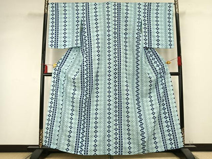 平和屋着物▽小紋 単衣 花づくし文 洗える着物 AABC0409fy