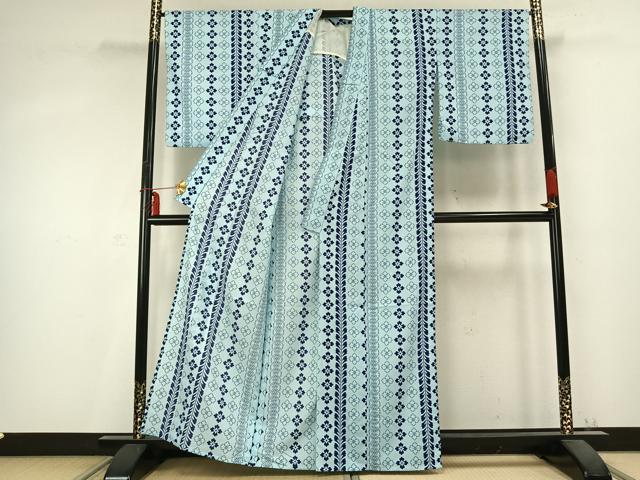 平和屋着物▽小紋 単衣 花づくし文 洗える着物 AABC0409fy