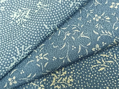 平和屋着物▽小紋 単衣 切り嵌め花文 洗える着物 AABC0410fy