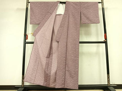 平和屋着物▽小紋 単衣 松葉文 洗える着物 AABC0417fy