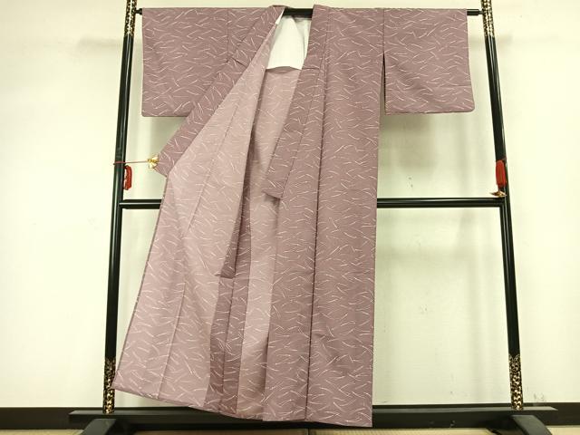 平和屋着物▽小紋 単衣 松葉文 洗える着物 AABC0417fy