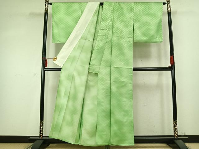 平和屋着物▽小紋 単衣 扇尽くし 洗える着物 AABC0418fy