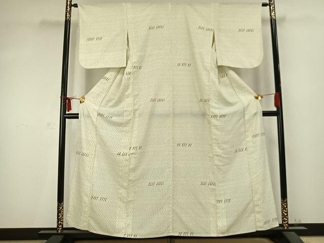 平和屋着物▽小紋 単衣 抽象文様 洗える着物 AABC0420fy