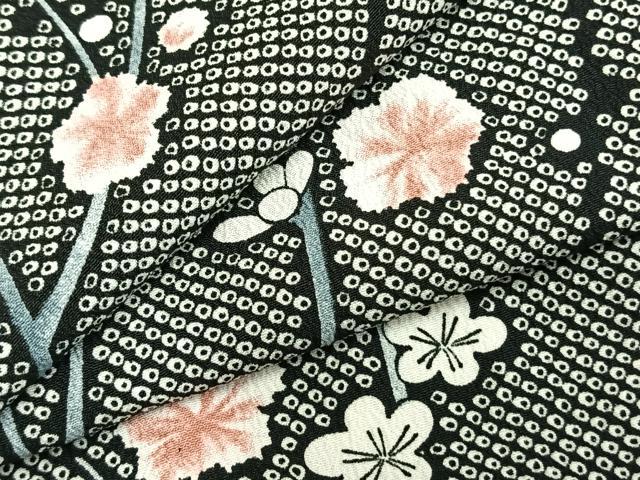 平和屋着物▽小紋 単衣 枝花文 洗える着物 AABC0421fy