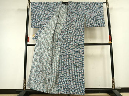 平和屋着物▽小紋 単衣 扇尽くし 洗える着物 AABC0423fy