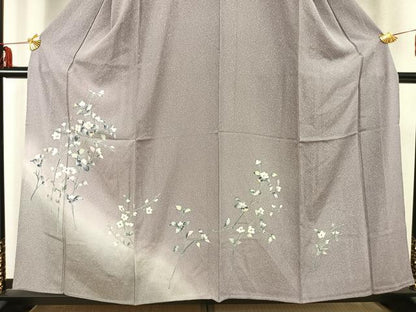 平和屋着物▽訪問着 単衣 枝花文 暈し染め 正絹 逸品 AABC0427fy