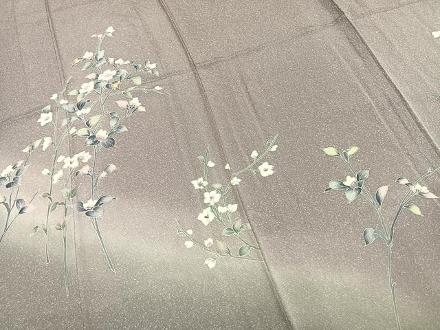平和屋着物▽訪問着 単衣 枝花文 暈し染め 正絹 逸品 AABC0427fy