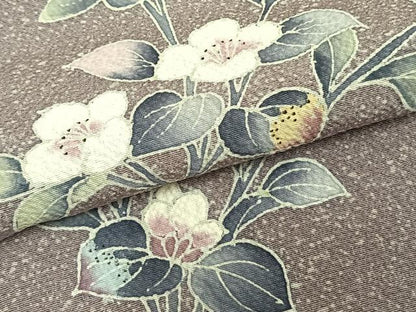 平和屋着物▽訪問着 単衣 枝花文 暈し染め 正絹 逸品 AABC0427fy