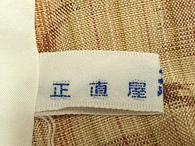 平和屋着物▽上質な紬　単衣　幾何学文様　正絹　逸品　AABC0428fy