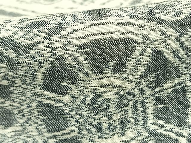 平和屋着物▽上質な紬　単衣　亀甲文様　正絹　逸品　AABC0430fy