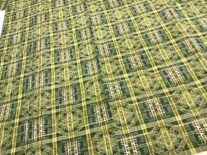 平和屋着物▽上質な紬 単衣 幾何学文様 正絹 逸品 未使用 AABC0433fy