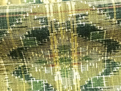 平和屋着物▽上質な紬 単衣 幾何学文様 正絹 逸品 未使用 AABC0433fy