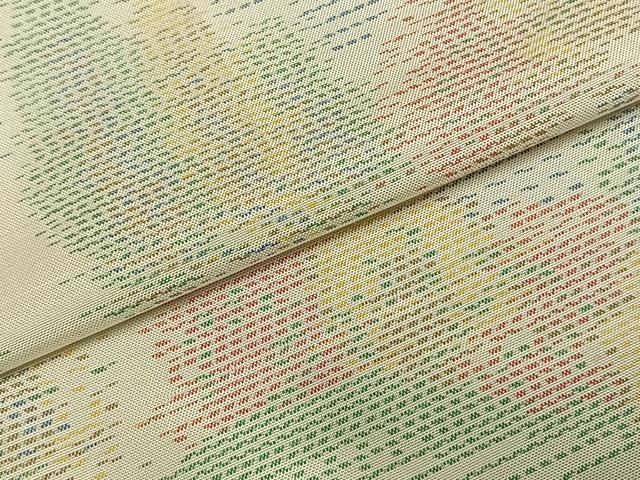 平和屋着物▽本場大島紬　単衣　白大島　風景文　正絹　逸品　AABC0436fy