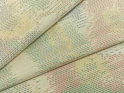 平和屋着物▽本場大島紬　単衣　白大島　風景文　正絹　逸品　AABC0436fy