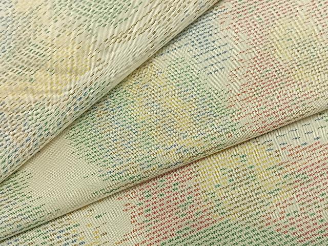平和屋着物▽本場大島紬　単衣　白大島　風景文　正絹　逸品　AABC0436fy