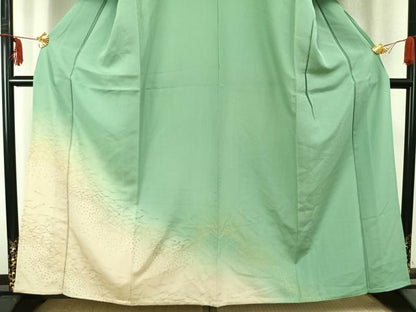 平和屋着物▽訪問着 単衣 敷松葉 金彩 正絹 逸品 AABC0439fy