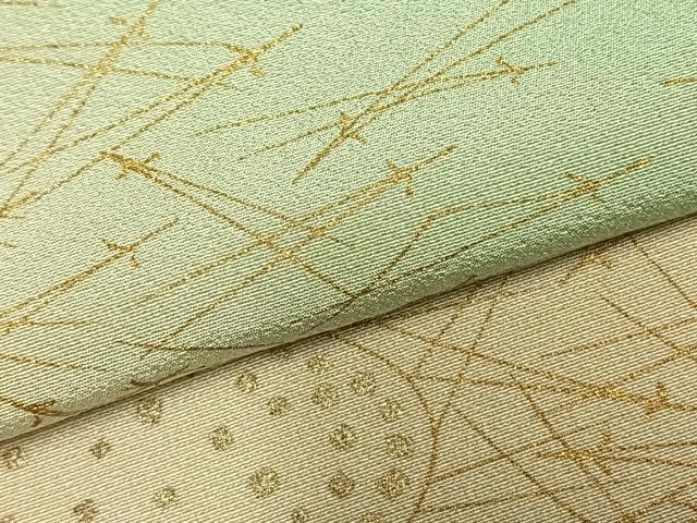 平和屋着物▽訪問着 単衣 敷松葉 金彩 正絹 逸品 AABC0439fy