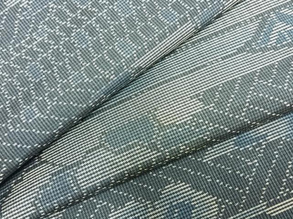 平和屋着物▽本場大島紬 単衣 横段文 正絹 逸品 AABC0440fy