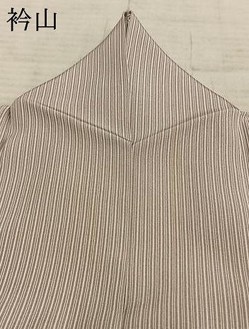 平和屋着物▽伝統工芸士 金田今朝男 小紋 単衣 縞 正絹 逸品 AABC0443fy