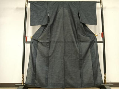 平和屋着物▽上質な小紋 無双 紗袷 紗×絽 葉尽くし 三越扱い 正絹 逸品 AABC0445fy