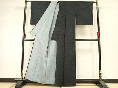 平和屋着物▽上質な小紋 無双 紗袷 紗×絽 葉尽くし 三越扱い 正絹 逸品 AABC0445fy