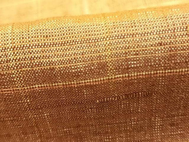 平和屋着物▽上質な紬　単衣　横段文　正絹　逸品　AABC0447fy