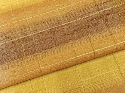 平和屋着物▽上質な紬　単衣　横段文　正絹　逸品　AABC0447fy