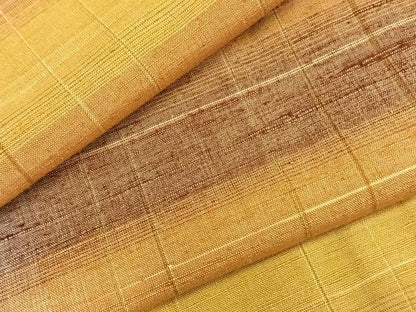 平和屋着物▽上質な紬　単衣　横段文　正絹　逸品　AABC0447fy