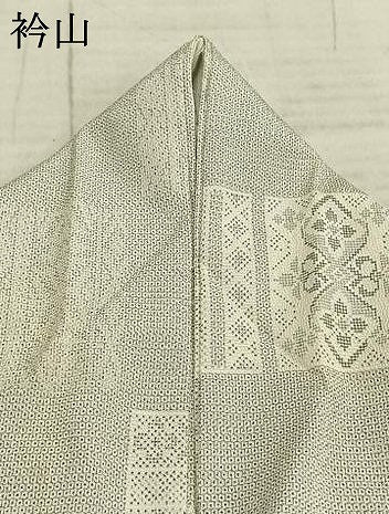 平和屋着物▽本塩沢 単衣 150亀甲 色紙花文 正絹 逸品 AABC0449fy