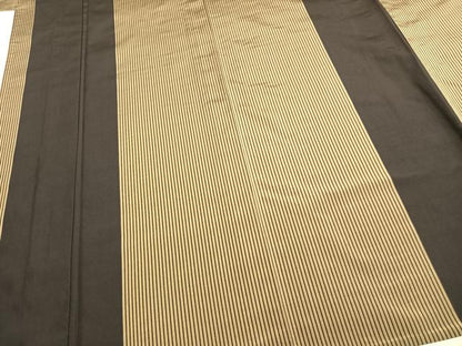 平和屋着物▽本場縞大島紬 単衣 縞 正絹 逸品 AABC0455fy