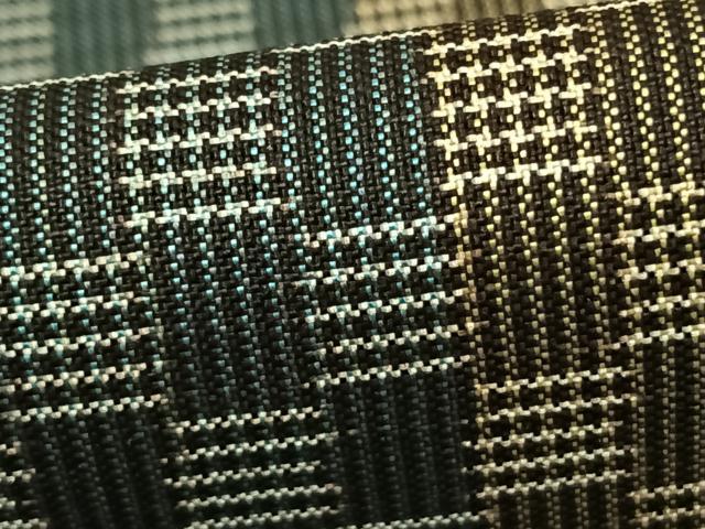 平和屋着物▽上質な紬　単衣　市松文様　正絹　逸品　AABC0458fy