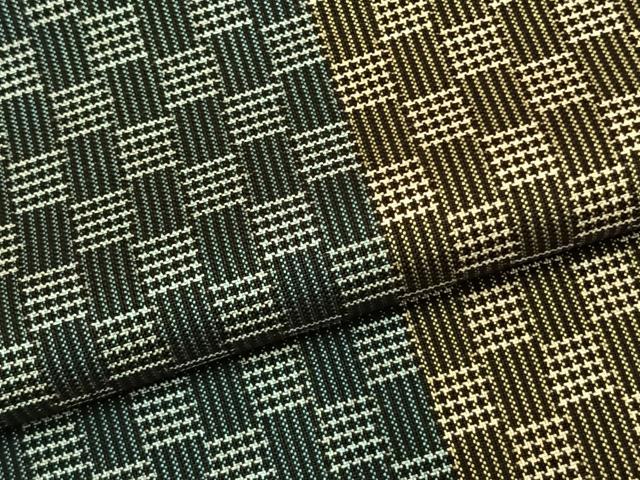 平和屋着物▽上質な紬　単衣　市松文様　正絹　逸品　AABC0458fy