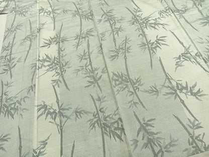 平和屋着物▽本場大島紬　白大島　単衣　笹竹文　正絹　逸品　AABC0459fy