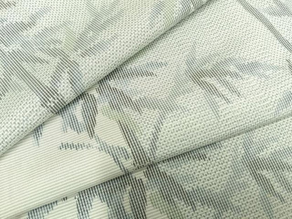 平和屋着物▽本場大島紬　白大島　単衣　笹竹文　正絹　逸品　AABC0459fy