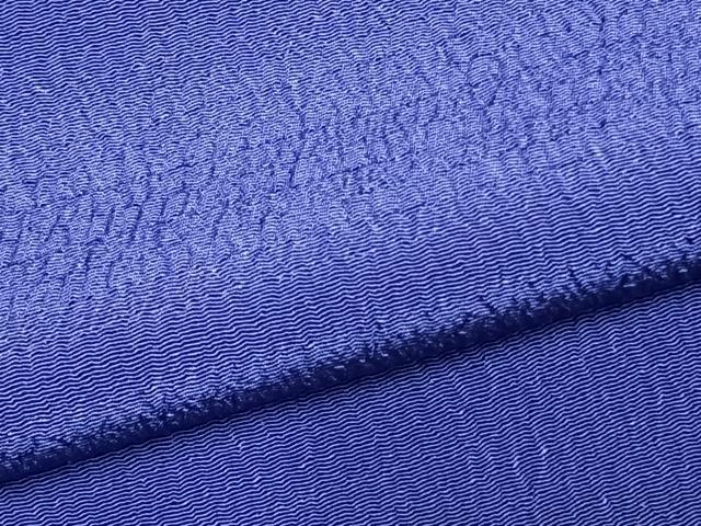 平和屋着物▽上質な色無地　単衣　紺藍色　正絹　逸品　AABC0461fy